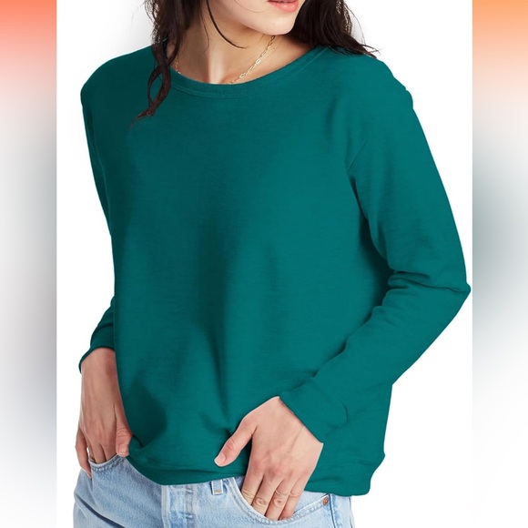 Women’s Hanes White Crewneck Sweater - Picture 4 of 4